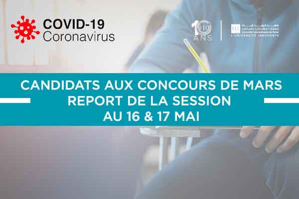 Candidats aux concours de mars report de la session au 16 et 17 mai