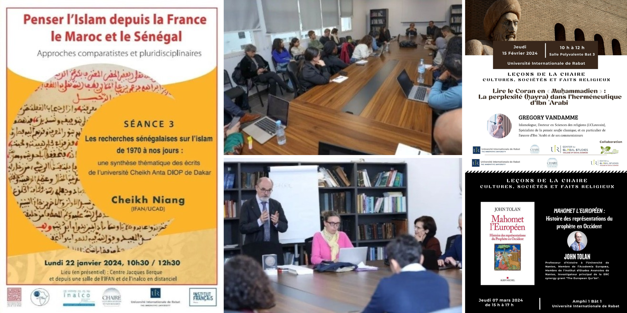 [Leçons de la Chaire : Culture, Sociétés et Faits Religieux] Activités réalisées durant la période : janvier, février, mars